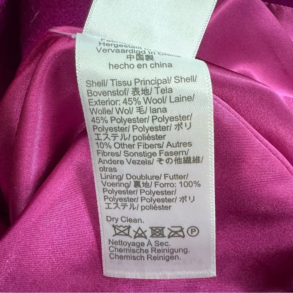 J. Crew Classic Lady Day Coat Italian Wool Blend Fitted Jacket Plum Purple Sz 4